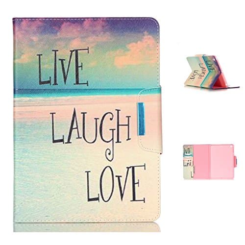 Apple iPad Air Case,iPad 5 Case,9.7 inch,LLcase Slim Fit Folio Smart Stand Case Premium PU Leather Case Cover with Auto Wake&amp;Sleep Feature for 9.7 inch Apple iPad Air (love laugh live)