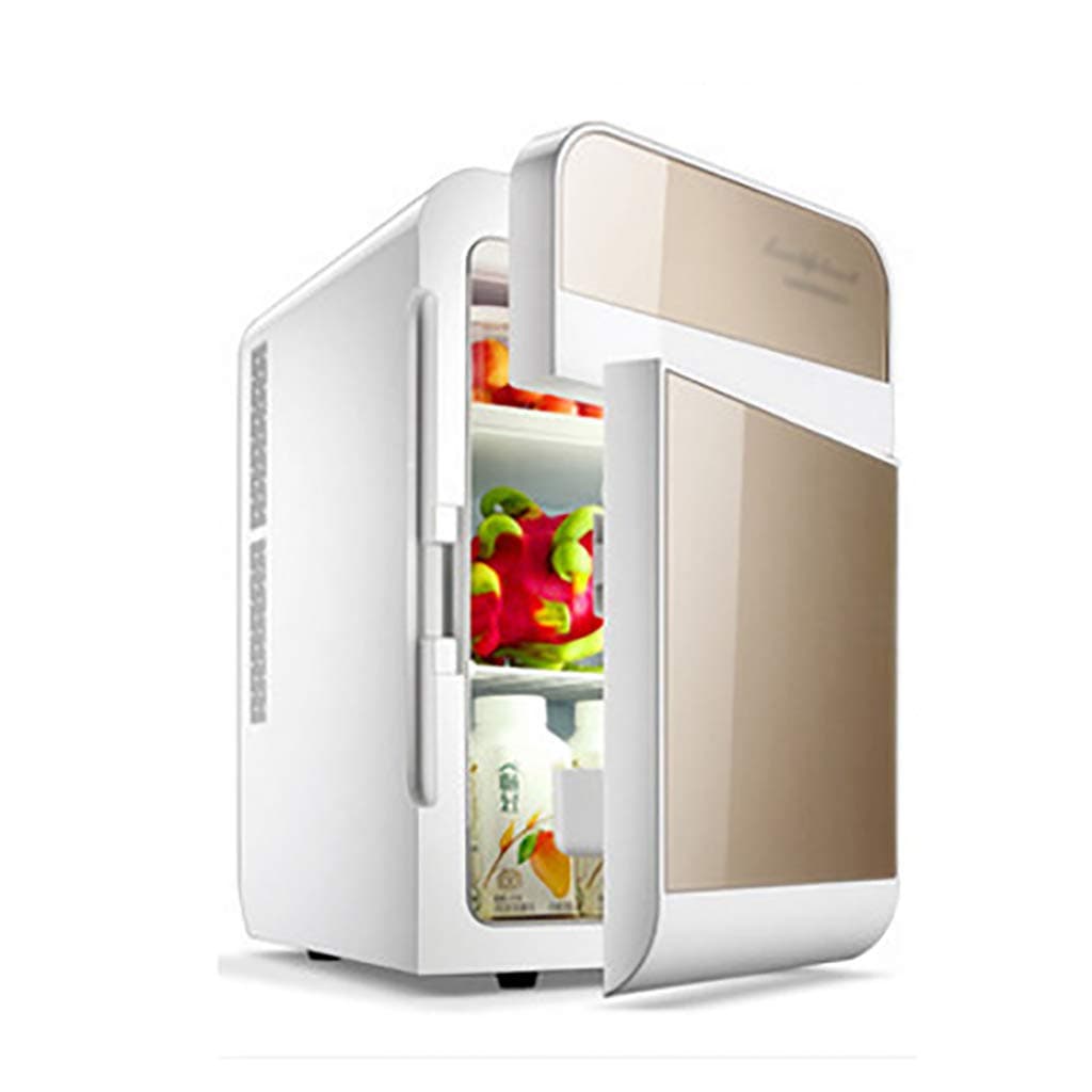 Portable 20L Mini Fridge Dual Core Double Door 12V Car Refrigerator Mini Freezer Dual-use Car/220V Home Hot/Cold Family Small Refrigerator/Blue/Silve/Gold