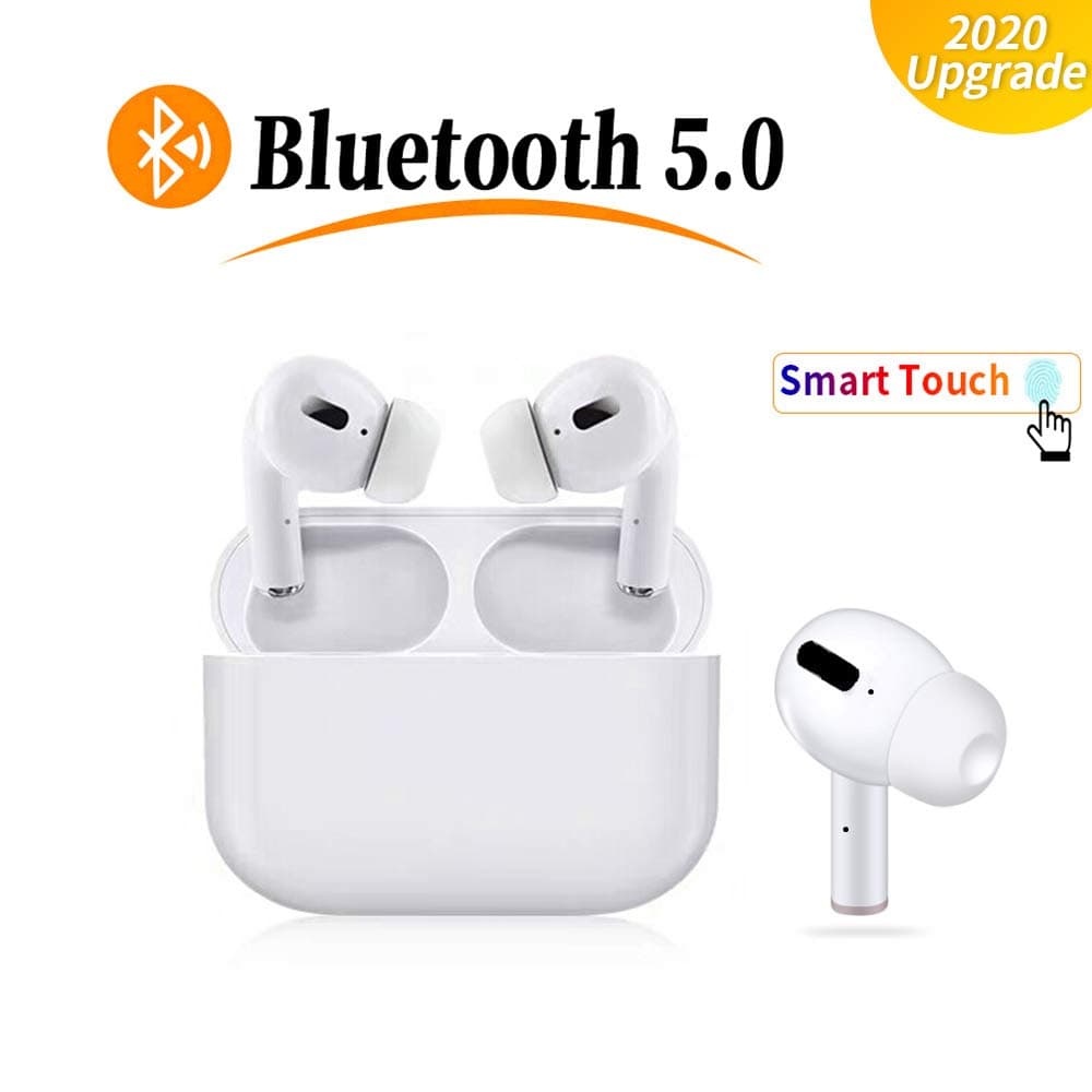 Bluetooth 5.0 Wireless Headphones,Touch Headphones with Microphone, Automatic Pairing, Waterproof Stereo HIFI Stereo Headphones for iPhone/Samsung/Apple
