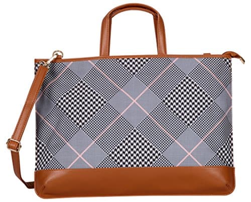 Fizza Women's Double Handle PU Messenger Bag Handbag Briefcase - 4 liters Capacity | 15.5 inches & 14 Inches