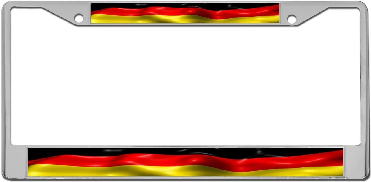 German Flag - Custom License Plate METAL Frame from Redeye Laserworks