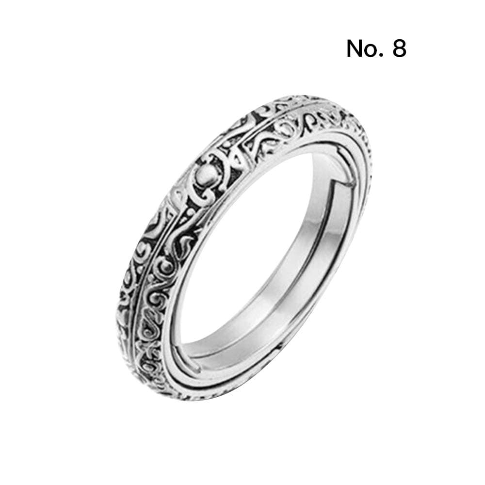 FGRYB Foldable Astronomical Finger, Astronomical Sphere Ball Ring Cosmic Finger Ring, Vintage Universe Ball Ring for Couple Lover Jewelry Gift(Silver, Size 8)