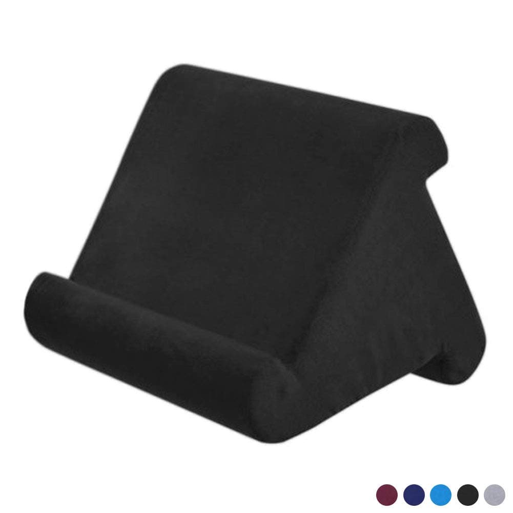 NANANA Pad Pillow, Pad Pillow Stand, Portable Triangle Tablet Stand, Multi-angle Soft Pillow Lap Stand Mobile Bracket for Ipads, Tablets, Ereaders, Smartphones, Books,28x22x22 Cm,black