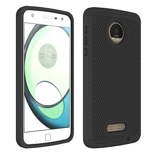 Moto Z Play Case with Screen Protector, ilovecase ultra-thin [Shock Absorption] Drop Protection Hybrid Armor Defender Protective Case Cover for Motorola Moto Z Play Droid