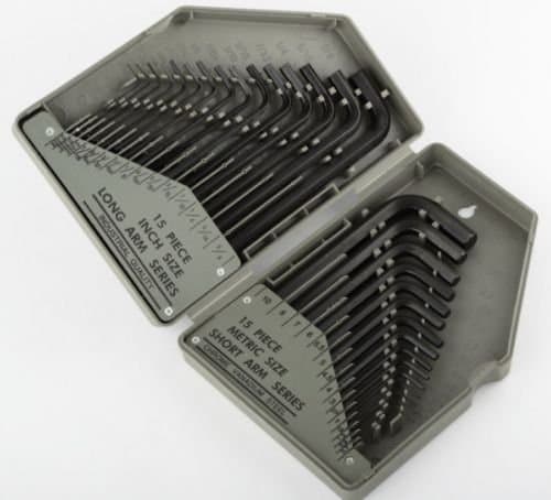 Hex Key Set 30pcs Sae Metric Long Short Arm with Case by Freizen