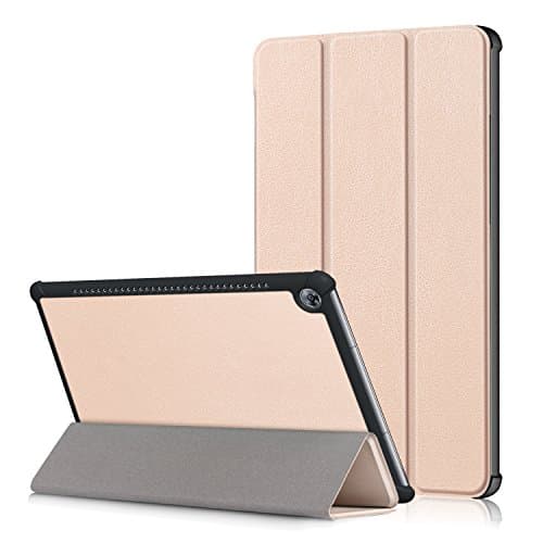 MediaPad M5 10.8" Case, Heavy Duty Hard Kid Proof Cover PU 360 Rotating Case with Flip Folio Full-Protection Ultra Slim Shell Waterproof for Huawei MediaPad M5 10.8 Pro/M5 10.8 2018 (gold)