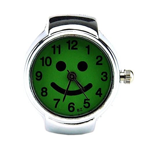 Cute Smiling Face Creative Girls Quartz Finger Ring Watch with Gift Box