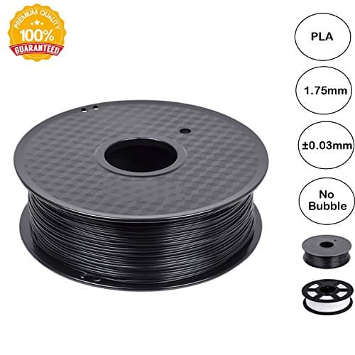Aautohome Black PLA 3D Printer Filaments 1.75mm Dimensional Accuracy +/- 0.03mm,Spool 1KG for 3D Printers