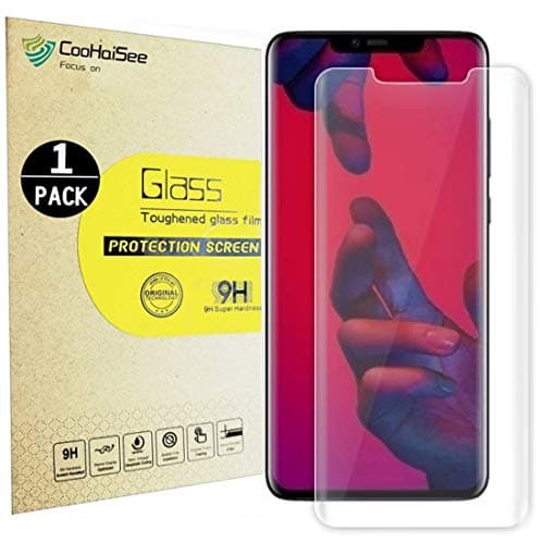 CooHaiSee Huawei Mate 20 Pro Screen Protector, Tempered Glass Screen Protector [0.3mm, 3D] [9H Hardness] [Crystal Clear] [Bubble Free] for Huawei Mate 20 Pro.