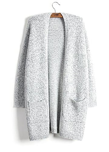 Betteraim Women's Long Sleeve Solid Color Knitted Sweater Cardigan