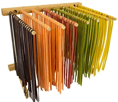 Collapsible Bamboo Pasta Drying Rack by aSmartLife Bamboo