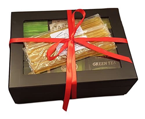 Plenty 4 You Tea Bag Variety Set 60 Count with 20 Honey Sticks Green Tea in Black Tea Chest