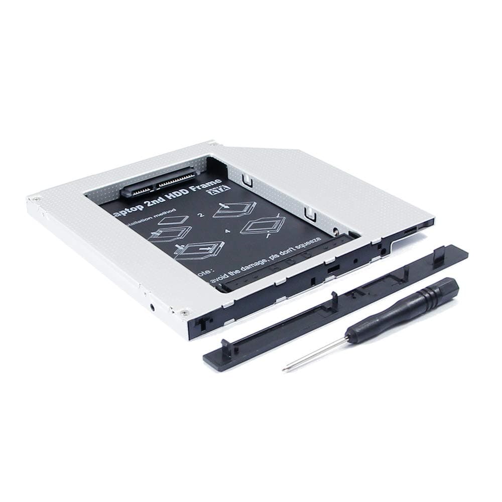 2nd HDD SSD Caddy CD DVD SuperDrive Optical Bay for Apple MacBook Pro Core 2 Duo 2.2 2.4 2.6 Mid/Late 2007 A1226 15" 15 Inch Laptop, Second 2.5 Inch Hard Drive Enclosure Adapter Replacement Part
