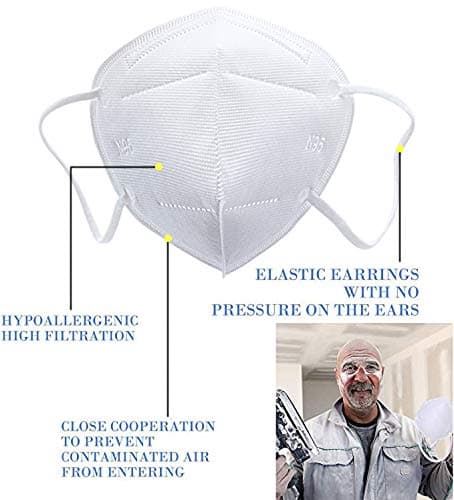 10 pcs N95 Respirator Face Mask, Filtering Efficiency 99.99%