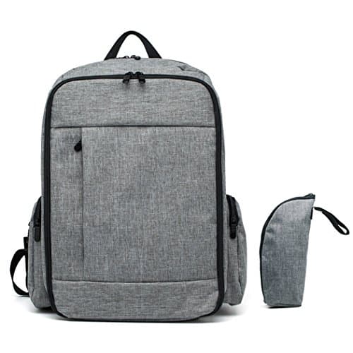Nappy Backpack, Degreeframture Baby Diaper Nappy Bags Backpack Large Capacity with Stroller Strap and Insulated Sleeve Extra Comfortable Grey Color