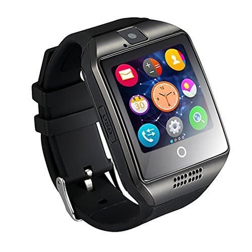 Qkking 2016 Newest Smart Watch Q18 Arc Clock With Sim Card NFC Bluetooth Connection For Android Phone Smartwatch UpgradeThan U8L DZ09-Black