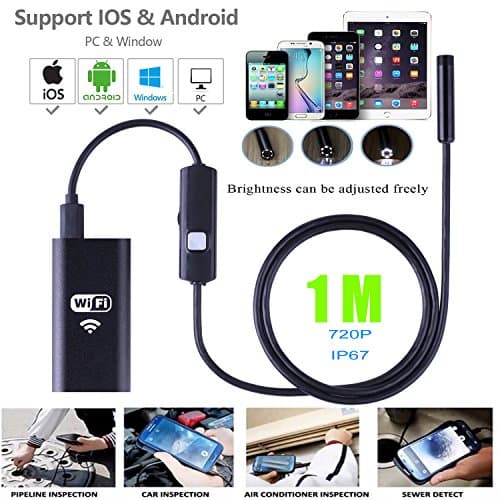 OPAI 2.0 Megapixel CMOS HD USB Endoscope Waterproof Handheld Borescope Digital Inspection Camera Snake Camera (1m/3.28ft)