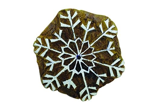 Floral Pattern Round Hand Carved Textile/Wood Stamp Printing/Blocks Wooden/Block