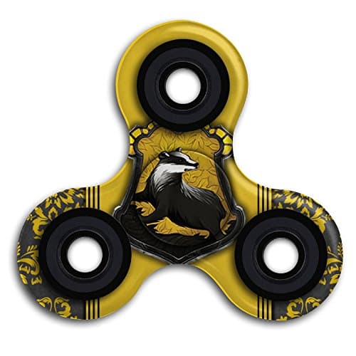 Harry Potter Hufflepuff Logo EDC Tri Fidget Spinner Hand Spinner Finger Spinner Finger Toy Relieve Stress High Speed Focus Toy For Adult And Children