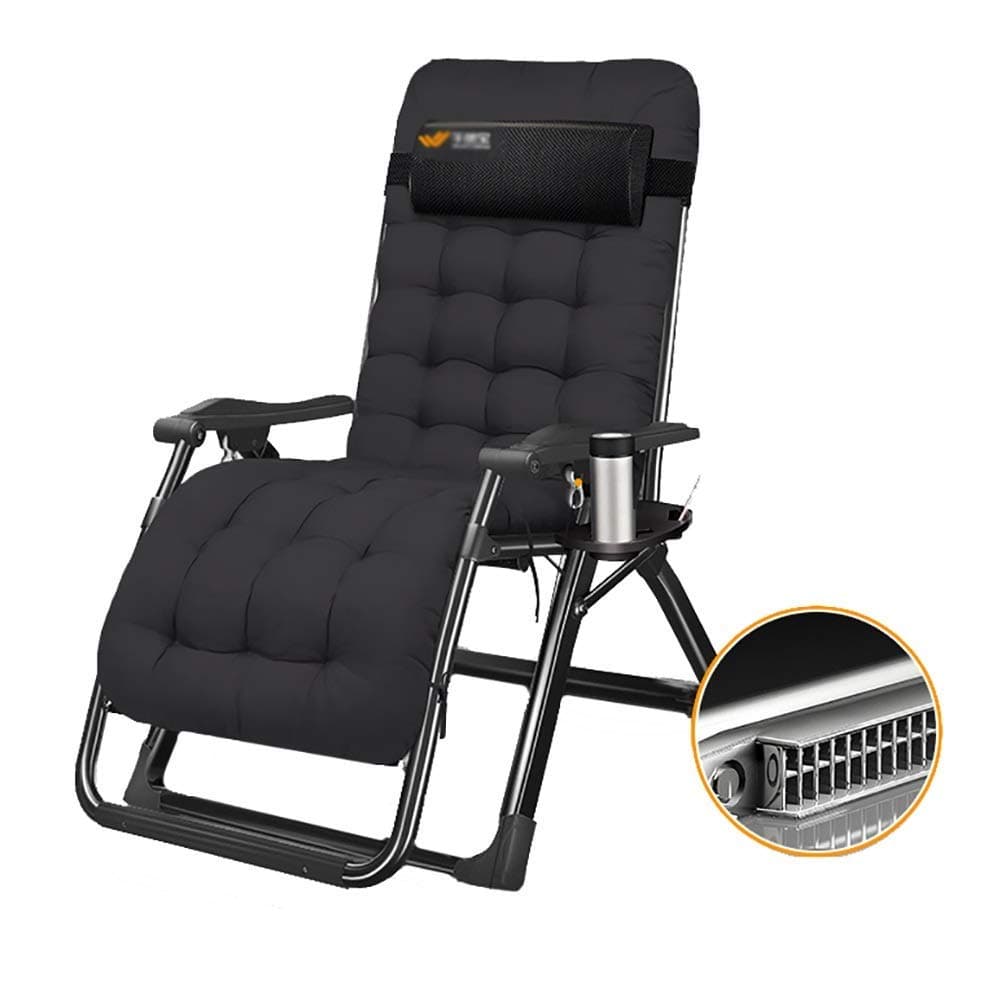 DSJMUY Reclining Lounger Recliners Oversize Folding Zero Gravity Chairs, Heavy-duty Patio Lounge Chairs for Outdoor Pool Yard Beach, Supports 150kg (color : No pad)