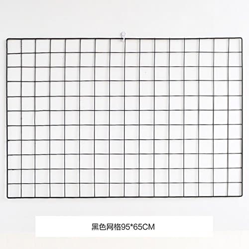 Grid Iron Wall Decoration Creative Wall Decorations Room Wall Hangings Wall Mounted Indoor Bedrooms Message Board ,95*65, Black Grid