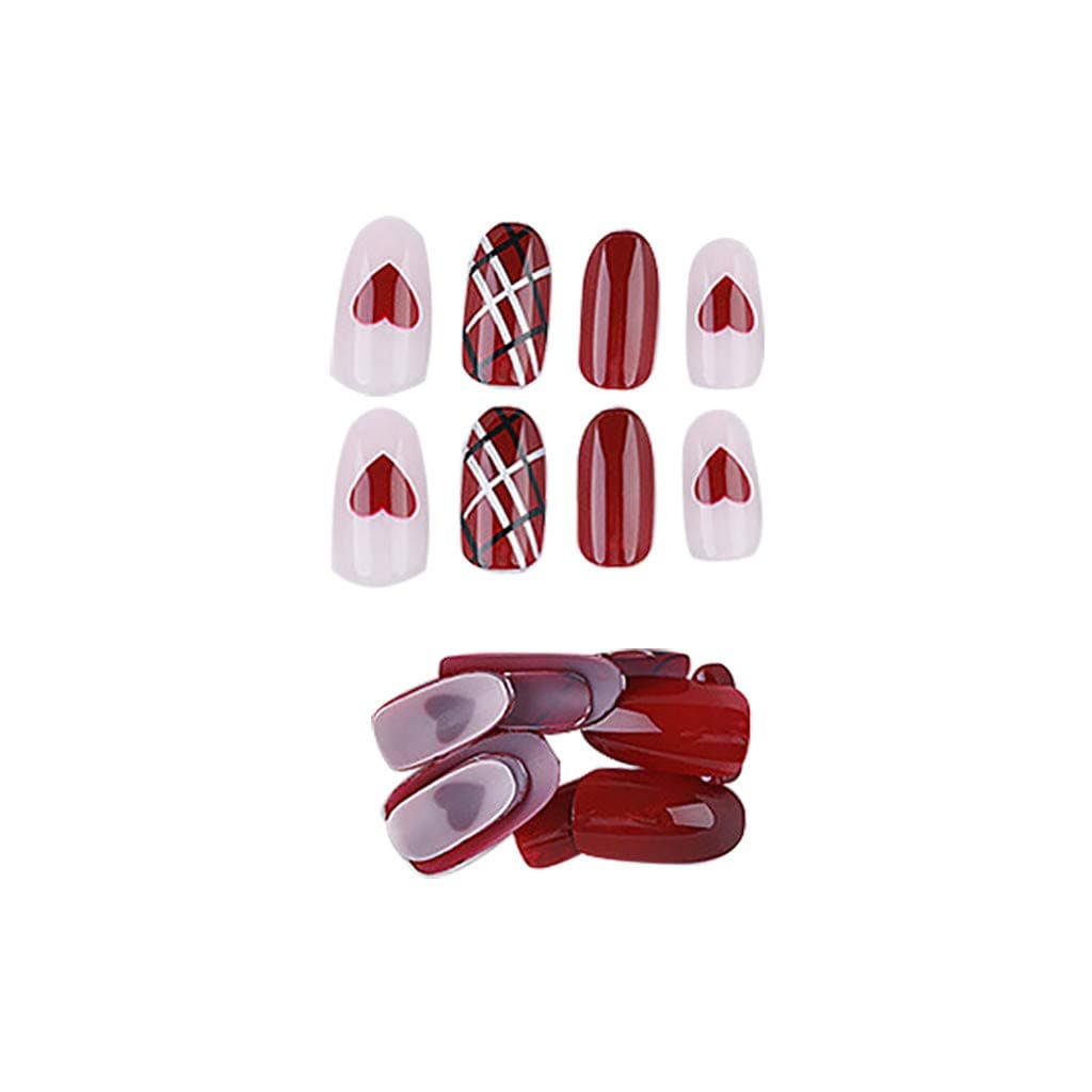 24 Pcs 22 Different Color Natural French Short False Nails Acrylic Full Cover Nails with Simple Case - Detachable Fake Nails Patch Glue Fruit Jelly Mixed Assorted Style Nail Tips Nail Art Salon (A)