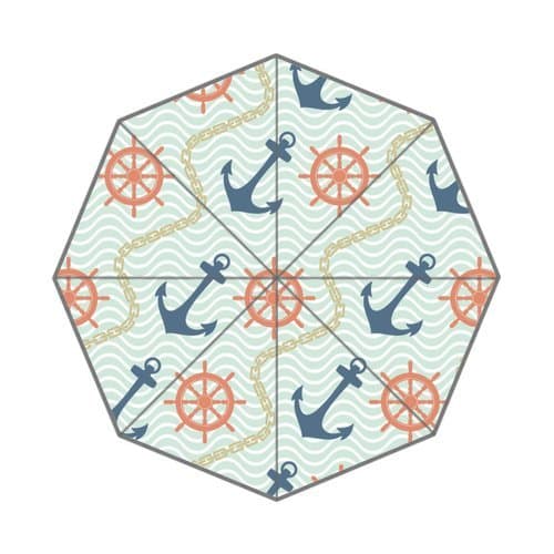 Sea nautical pattern Pattern 3D Printed Design Auto Foldable Umbrella