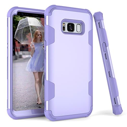 Galaxy S8 Plus Case, NCIE Hybrid Heavy Duty Shockproof Full-Body Protective Case with Dual Layer [Hard PC+ Soft Silicone] Impact Protection for Samsung Galaxy S8 Plus (Purple)