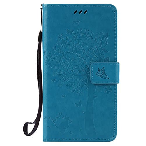 HTC Desire 830 Flip Wallet with Wrist strap 3 Card Slots Cash Holder Stand Function Magnetic, Ancyber Premium PU Leather Wallet Case with Silicone Cover for HTC Desire 830 (5.5 inch)Blue