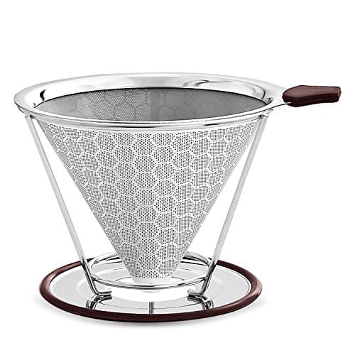 Coffee Filter Stainless Steel Pour Over Coffee Dripper Paperless and Reusable Filter With Removable Cup Stand, For Chemex, Hario V60 and other Coffee Makers Filters