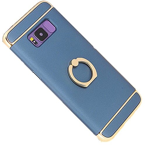Golbsky Samsung Galaxy s8 Plus Case Ultra-Thin Hard Shockproof 3 In 1 Ring Holder Kickstand PC Cover (Blue)