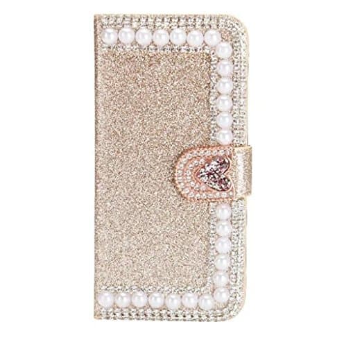 Samsung Galaxy S8 Plus Case,iPhone Luxury Bling Glitter Diamond Pearl Wallet Case Card Slots Flip Stand Protective Case For Samsung Galaxy S8 Plus