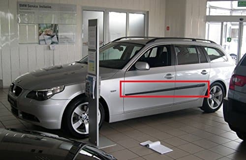 RDR Body Side Mouldings Suitable for BMW 5-Serie E60 E61 2003-2009 Door Molding 4 pcs Kit Trim Protector Cover Black Colour