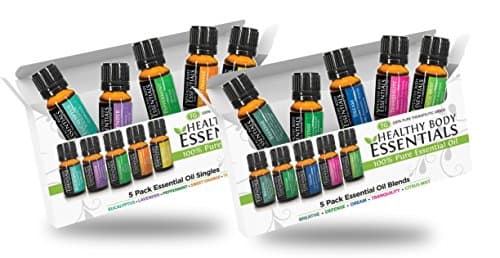 Essential Oil Aromatherapy TOP 10 PACK Singles and blends Peppermint/Lavender/Eucalyptus/Sweet Orange/Tea Tree BLENDS Breathe/Defense/Dream/Tranquility/Citrus Mint
