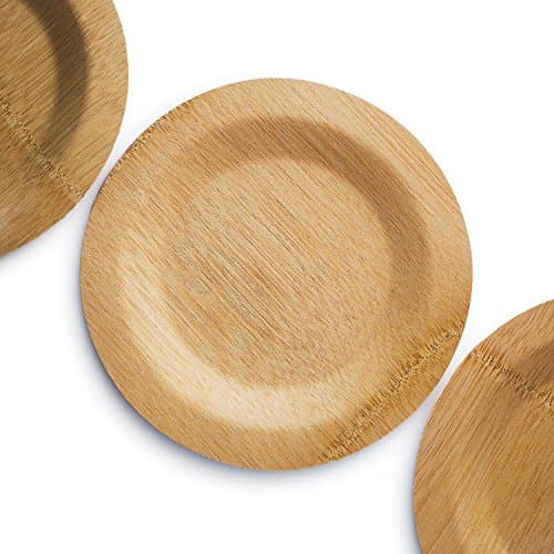 Party Plates Bamboo Disposable Plates 9 Inch 25 Count - Impress Your Guests! Perfect for Every Occasion Casual or Upscale. No Dinnerware To Wash! Compostable Strong Natural Wood Plates by BambooFul
