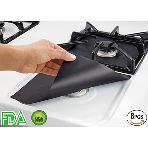 Gas Stove Burner Covers 8 packs, Reusable Cuttable Stove Protector Burner Cover - Stovetop Protector Liner Cover With FDA approved, Easy to Clean, Non-Stick, Heat-resistant Molop 10.6" x 10.6“