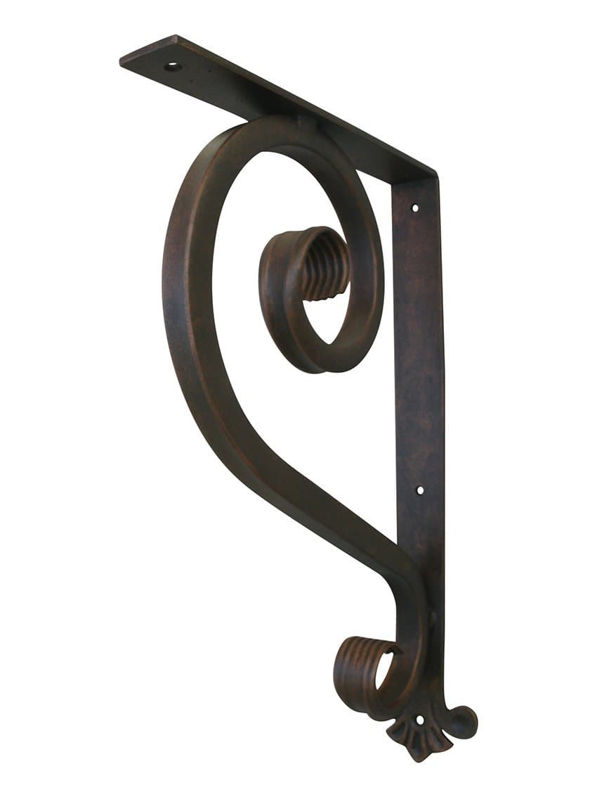 Shoreline Large Wrought Iron Support Bracket- Unique Heavy Duty Decorative Angle Support 11”X 22”-Nickel/Steel
