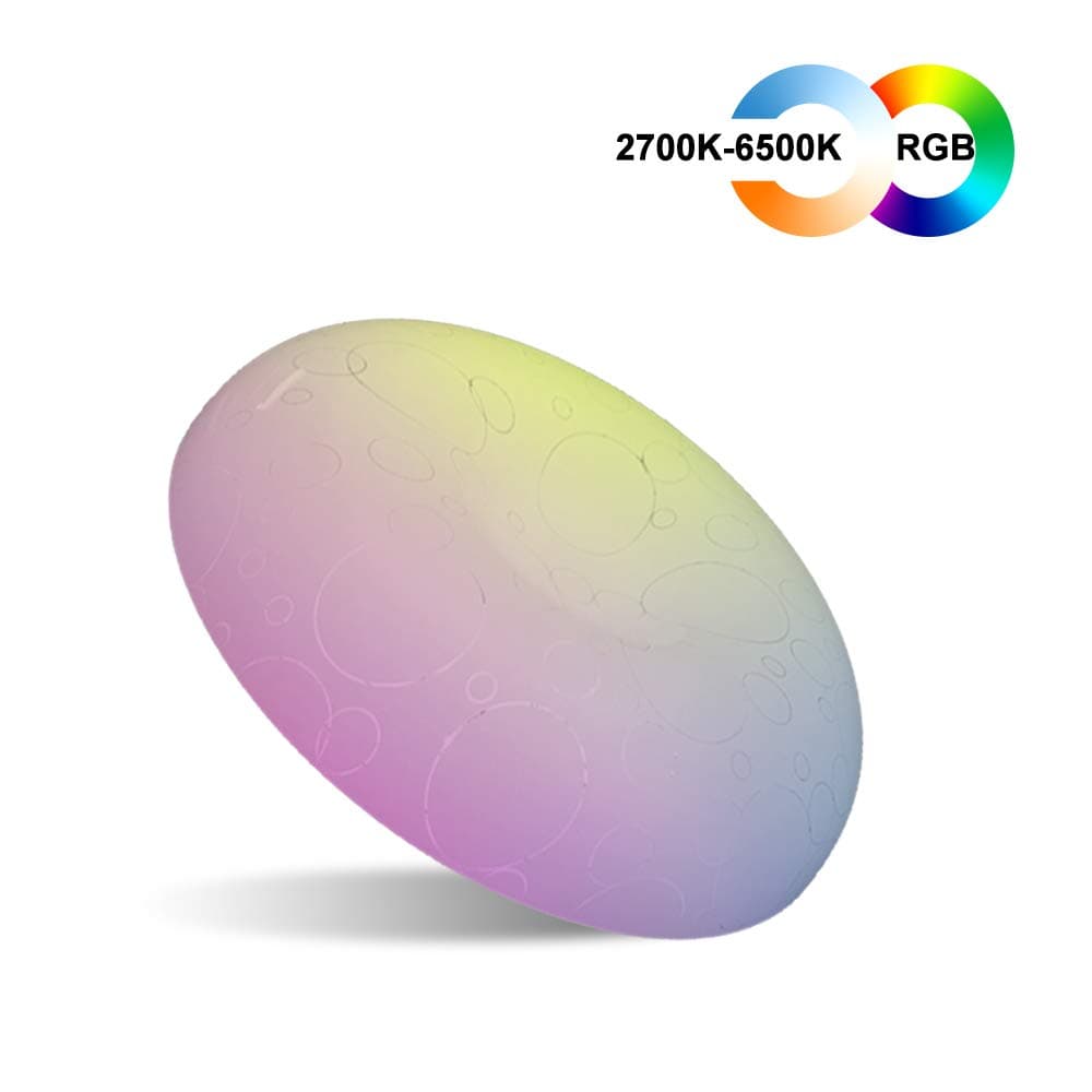 Dxing LED Smart Ceiling Light, WiFi Multicolor Light, 23W(180W Equivalent), Smart LED Light Controlled by Smart Phone APP, Compatible with Alexa, Echo, Google Home (b23W-15in)