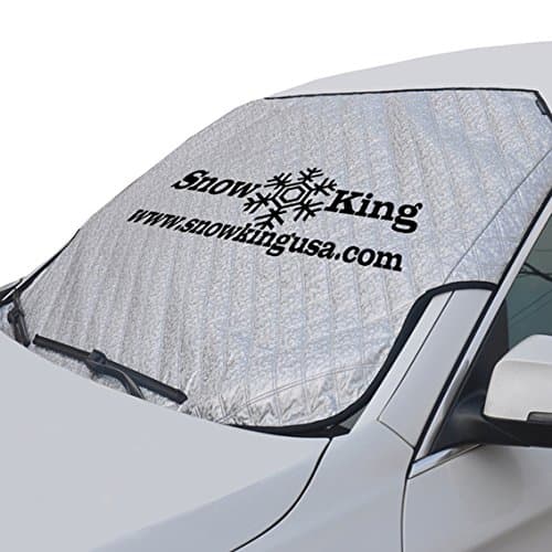 SNOW KING High Density Windshield Cover For SUVs &amp; Sedans – Car Window FrostGuard, Snow &amp; Ice Protector Sun Shade With Larger than Average Storage Bag – Waterproof and Sun-Proof
