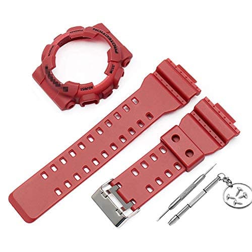 Flickering Replacement Part Bezel Cover+Watch Band - Quick Release Straps - Choose Color for Casio Men's G-Shock GA-110 GA100 GD-120