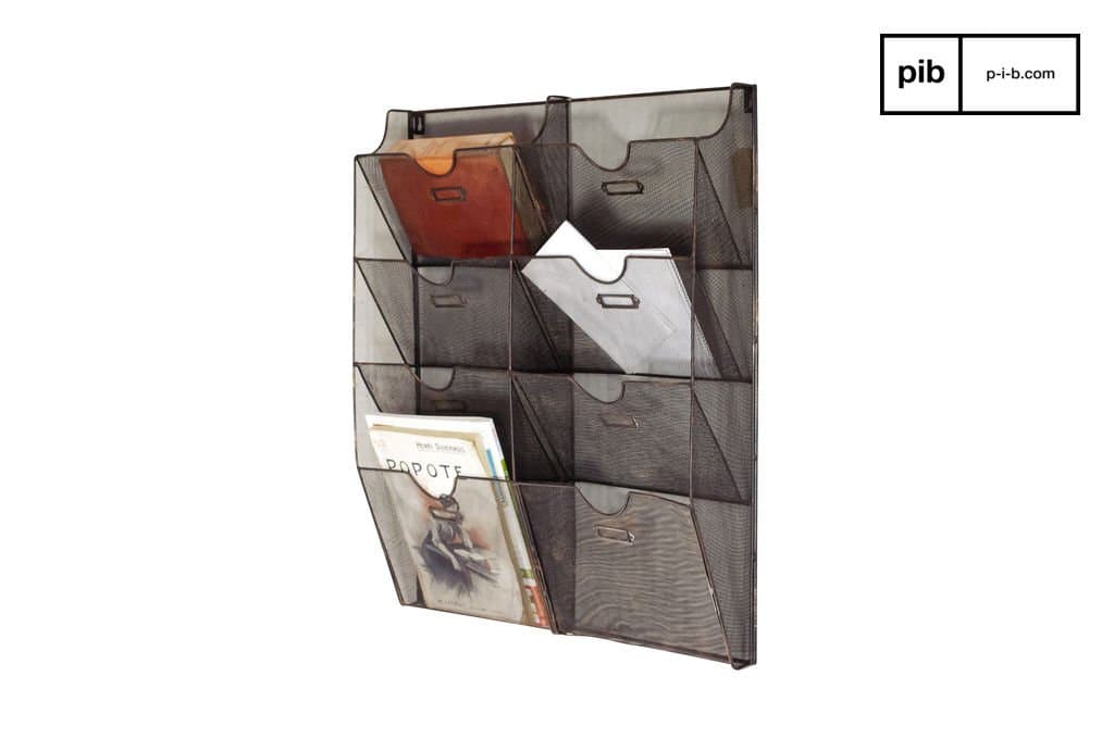 Chehoma pib - Boxes & baskets - Wire-mesh wall mount magazine rack, Vintage style, ideal for magazines and mail