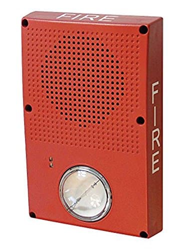 Outdoor Speaker Strobe, Marked Fire, Red