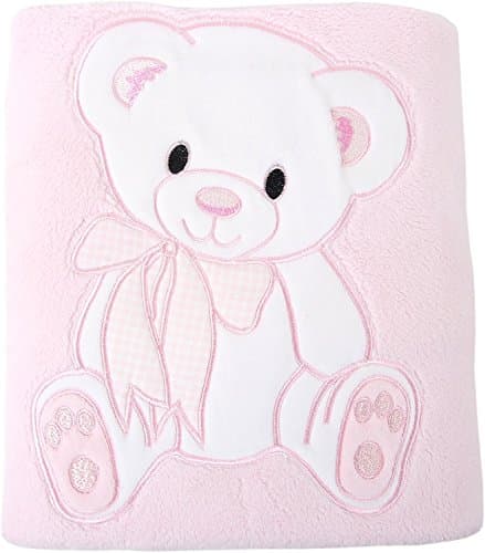 Soft Plush Baby Blanket Bear - 35 x 35 (Pink)