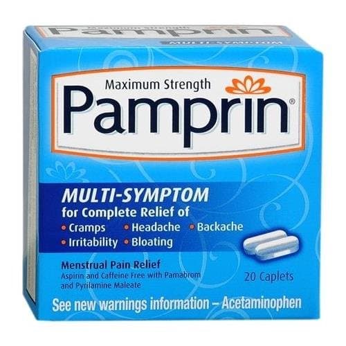 Pamprin Multi-Symptom Caplets 20 CP - Buy Packs and SAVE (Pack of 5)