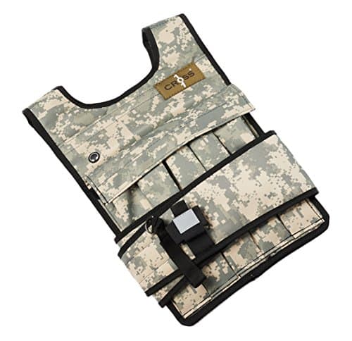 RUNmax Cross101 Adjustable Camouflage Weighted Vest with Shoulder Pads
