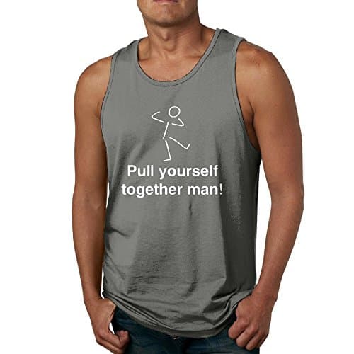 MOME CAW Pull Yourself Together Man Mens Tank Tops Exercise Undershirt Scoop Neck Activewear