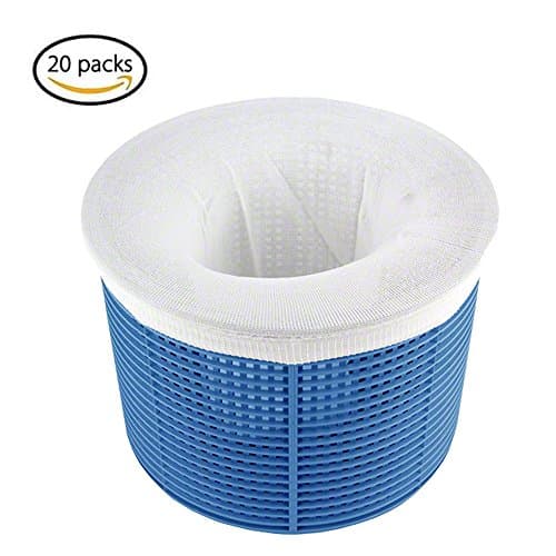 Pool Skimmer Socks, Filter Savers for Baskets and Skimmers, Fine Mesh Screen Sock Liner for Basket Filters (20 Packs)