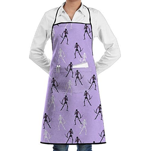 NCJSU Heart Skeleton Novelty Kitchen Aprons Bartender Apron For Waiter