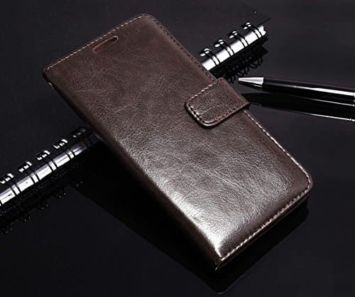 Thinkzy Artificial Leather Flip Cover Case for Samsung Galaxy J2 Pro (Coffee Brown)