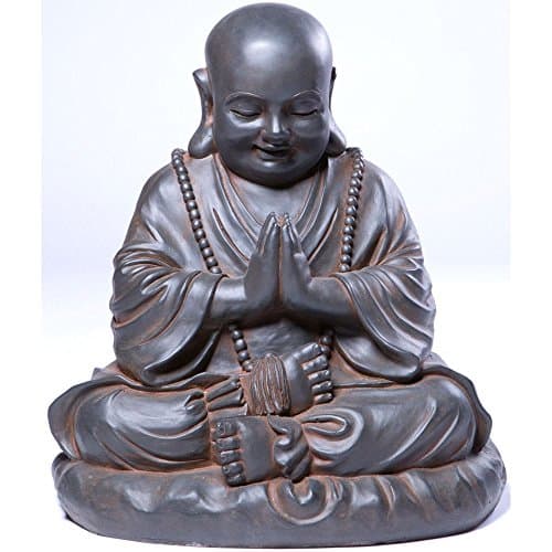 Alfresco Home Seated Buddha Statuary, Black Rust